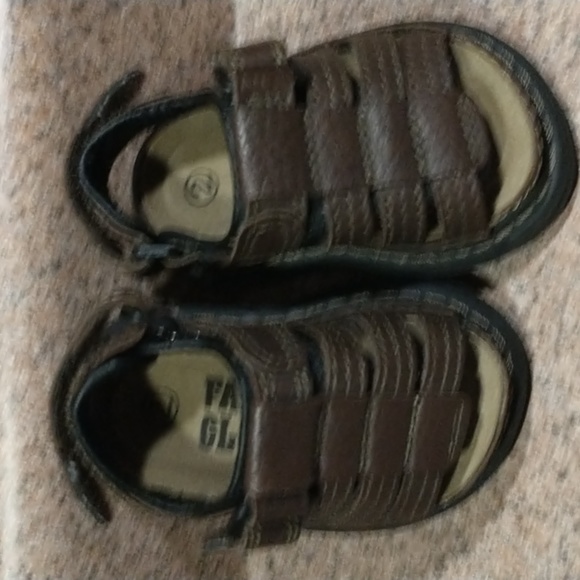 Faded Glory unisex size 2 brown sandals with hook & loop action flex - Picture 9 of 9